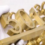Stainless steel Hotel Room numbers brush gold